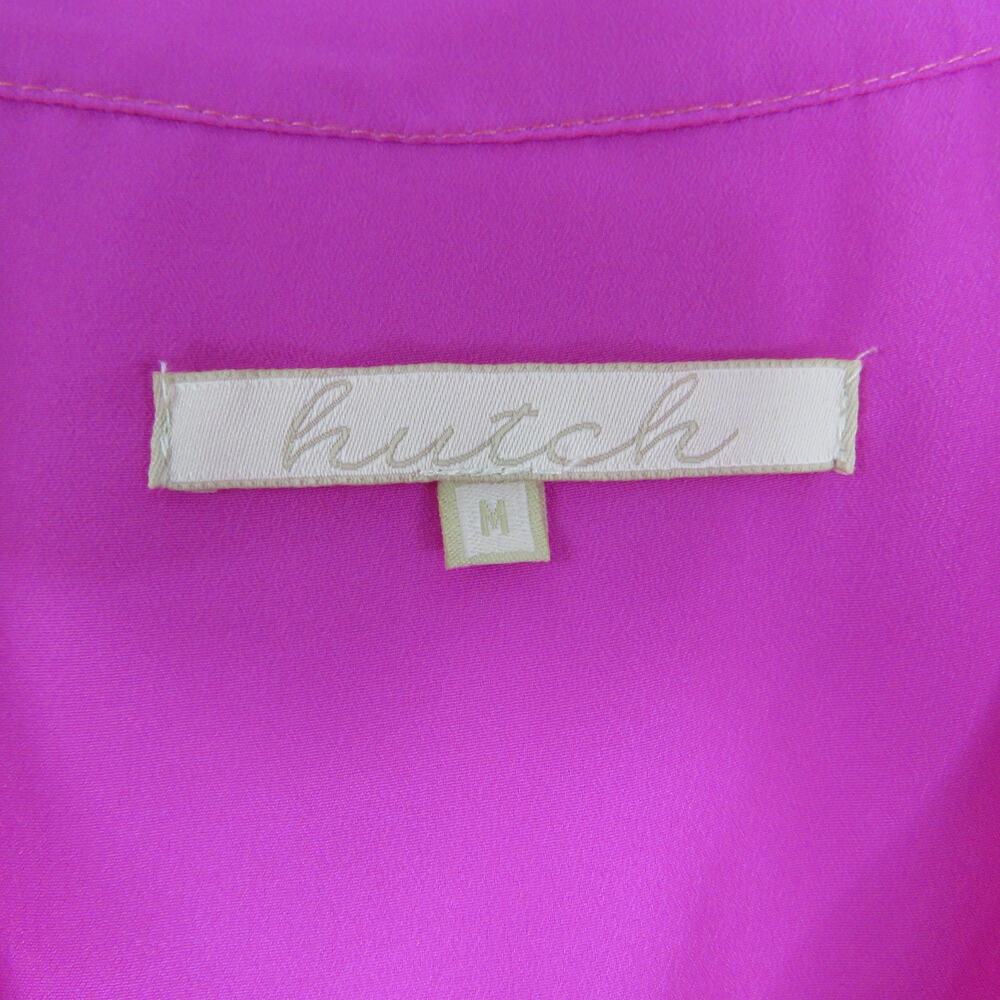 Anthropologie Hutch Magenta Pink V-Neck Dress with Belt Medium - Picture 4 of 4
